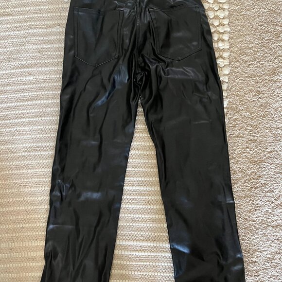 Gap Sky High Rise Faux-Leather Cheeky Straight Pants - Petite - Picture 2 of 2
